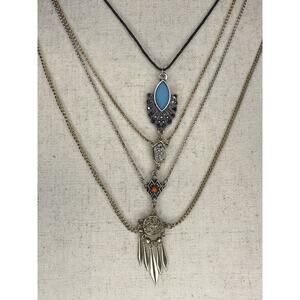 Freedom Multi Strand Vintage Pendant Fringe Layered Necklace 16–22 Inches Adj